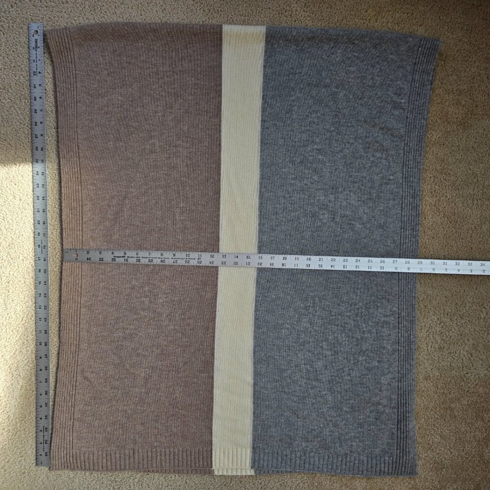 NWOT Summersalt Tri-color Wool Cashmere Wrap Oversized Scarf - Picture 8 of 8